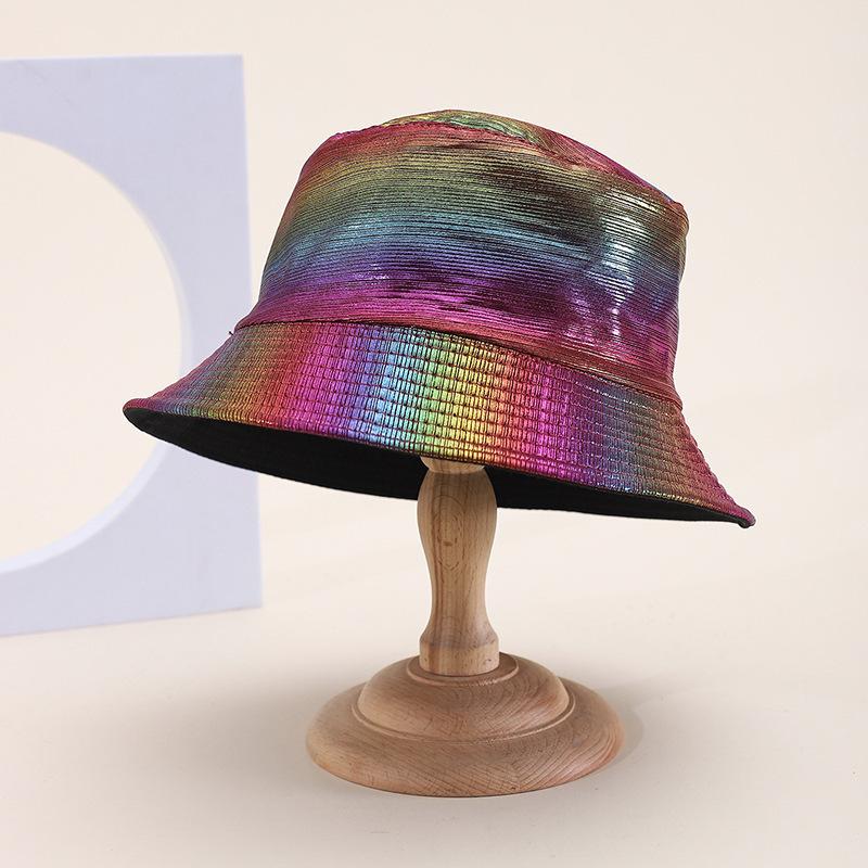 New big head circumference bucket hat women spring and autumn sunscreen sunshade show face small PU basin hat fashion bucket hat