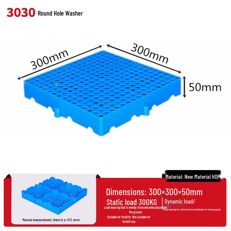 Warehouse Grid Plastic Pallet: Thickened Moisture-Proof Single-Sided Floor Mat for Logistics.