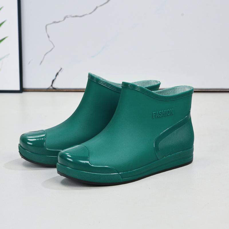 Fashion Women's Rain Shoes Low-top Rain Boots Short Tube Non-slip Velvet Water Boots Thermal Cover Shoes Comfortable and Wear-resistant Youth Models