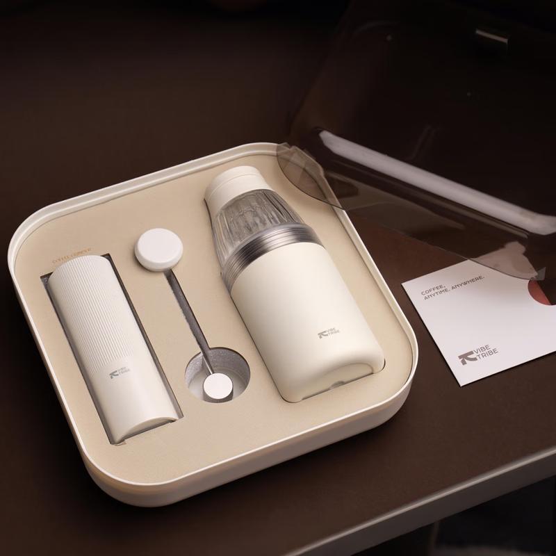 VIBE-TRIBE Drip Time Insulated Coffee Cup Set with Grinder Gift Box