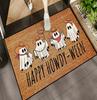 Halloween Ghost Bat Pumpkin Cartoon Welcome Doormat Carpet Rug Washable Home Decor for Outdoor Front Door Kitchen Garden