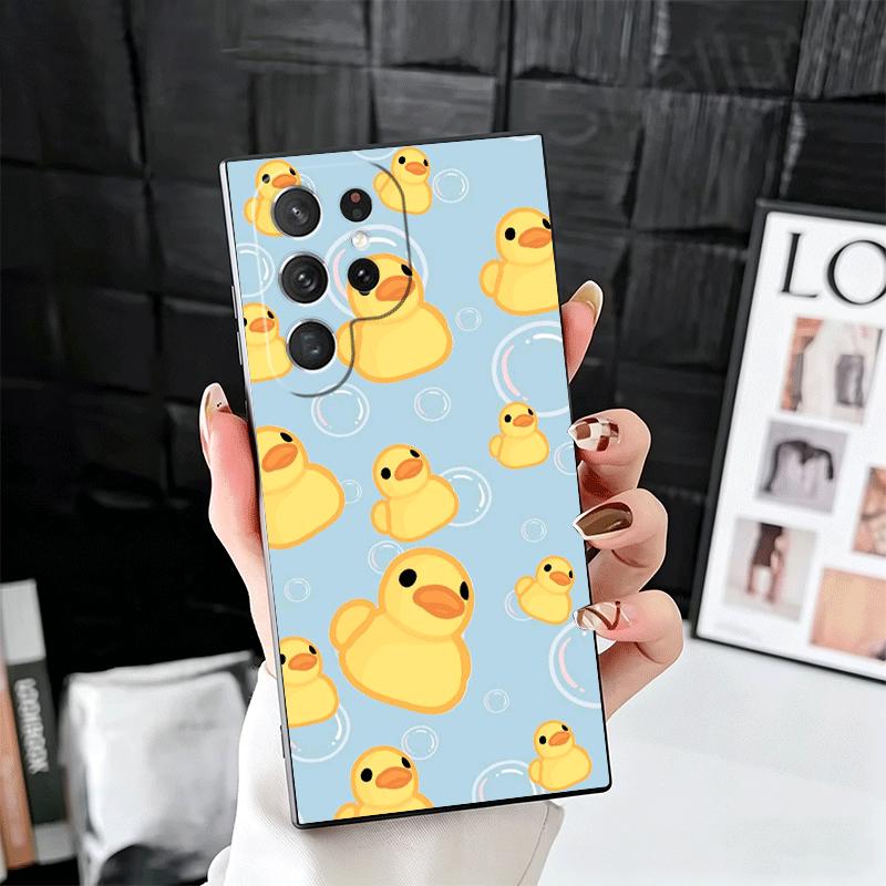 Funny Cute Cartoon Duck Soft Phone Case for Samsung Galaxy S26 S25 Edge S24 Ultra S23 Plus S22 S21 FE S20 Black Cover Back Shell