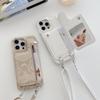 Snake Leather Phone Case for iPhone 17 Air /16/15/14/11 Pro Max/13/12/11/7/8 Plus with Mirror Zipper Wallet Card Holder Lanyard