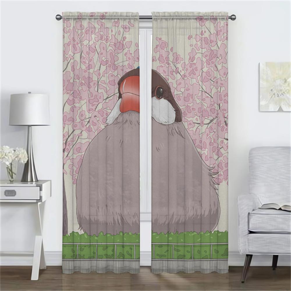 Blackout Curtains for Living Room Curtain Cute Home Interior Curtains 2 Pieces Tulle for Bedroom Partition Shades Kitchen Camera