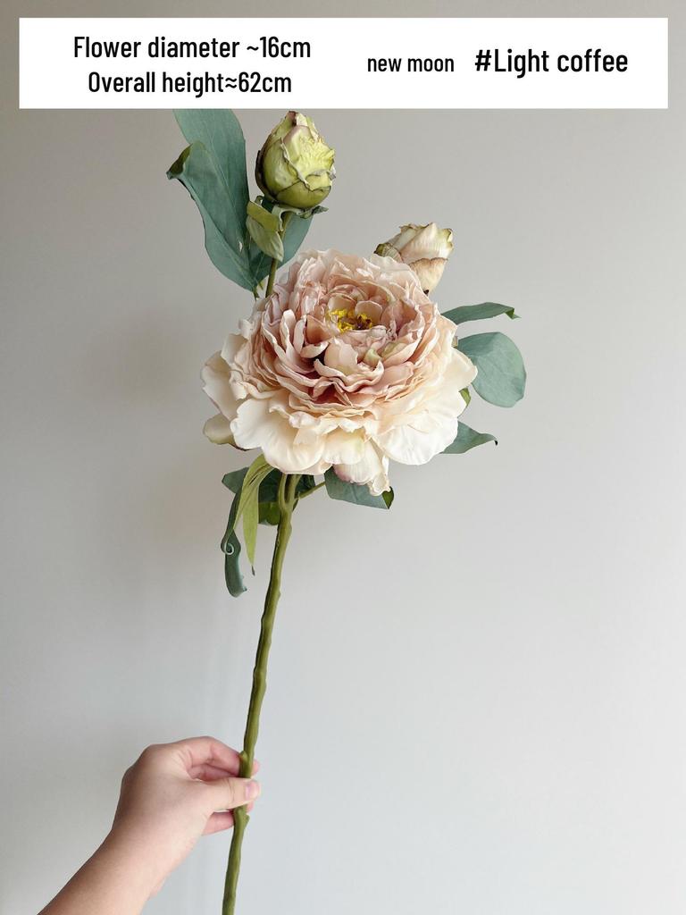 High-Quality Burnt Edge Silk Peony - Artificial Flower for Home Decor & Photography