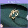 Bague élégante en cuivre à géométrie géométrique pour femme, avec design ouvert ajustable et zircone scintillante.
