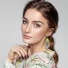 Diamond Alloy Leaf Earrings Ethnic Style Dangle Earrings for Women Multi Color Options Fashion Jewelry Gift