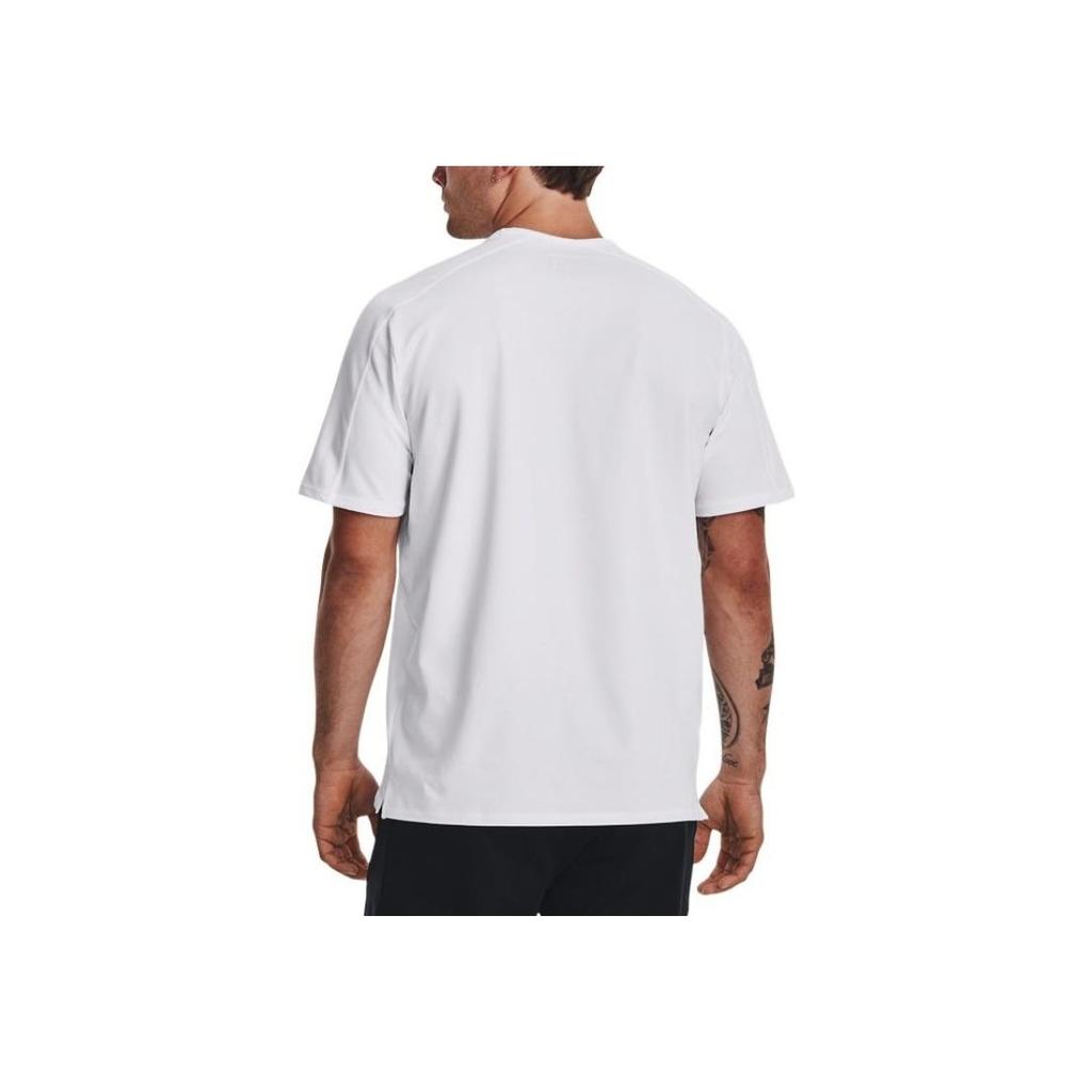 Under Armour Solid Color Training Slim Fit Crew Neck Short Sleeve T-Shirt Men Tops White 1379670-100
