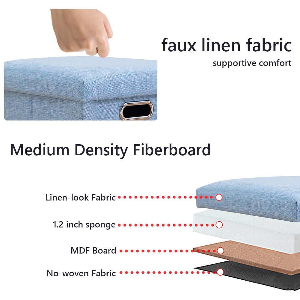 Folding Storage Ottoman Foldable Small Ottoman Foot Rest 11.81x11.81x11.81inch Comfortable Seat Square Footstool for Living Room