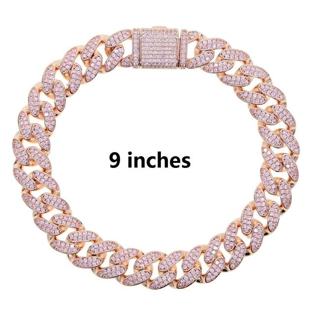 Letní výprodej Ice Out Girl Dámské šperky 12mm 5a Cubic Zirconia Kubánský řetízek na nohy Ledový Girl Anklet