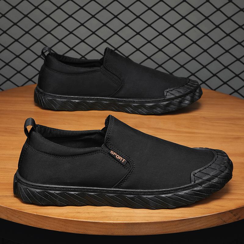 Work Men's Shoes 2025 New Spring Breathable Old Beijing Cloth Shoes Versatile One-pedal Lazy Casual Shoes Canvas Shoes