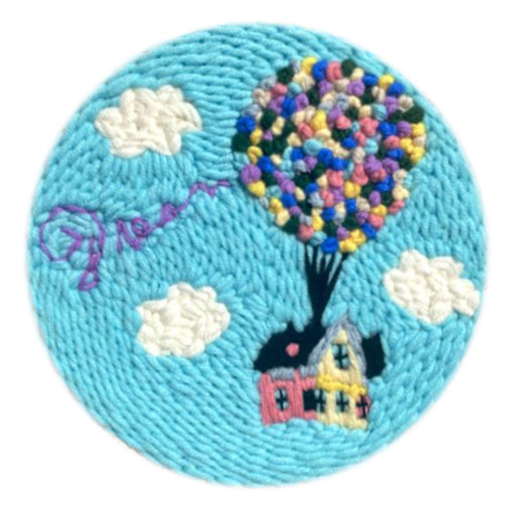 Punch Needle Starter Kit DIY Handicraft Kit for Beginners Adults Hot Air Balloon Needle Punch Embroidery Kit DIY Crafts Gift