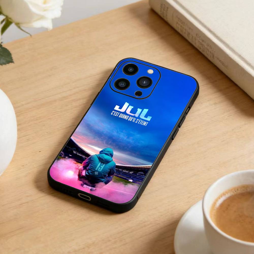 Rapper J-JuL C'est Pas Des Lol   Phone Case For iPhone17,16,15,14,13,12 Plus,Max Soft Silicone Black Cover