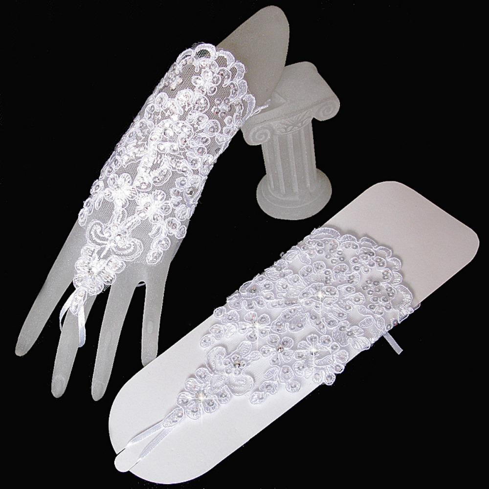 

Women Fashion Black White Lace Gloves Thin Fishnet Mesh UV Protection Driving Gloves білий
