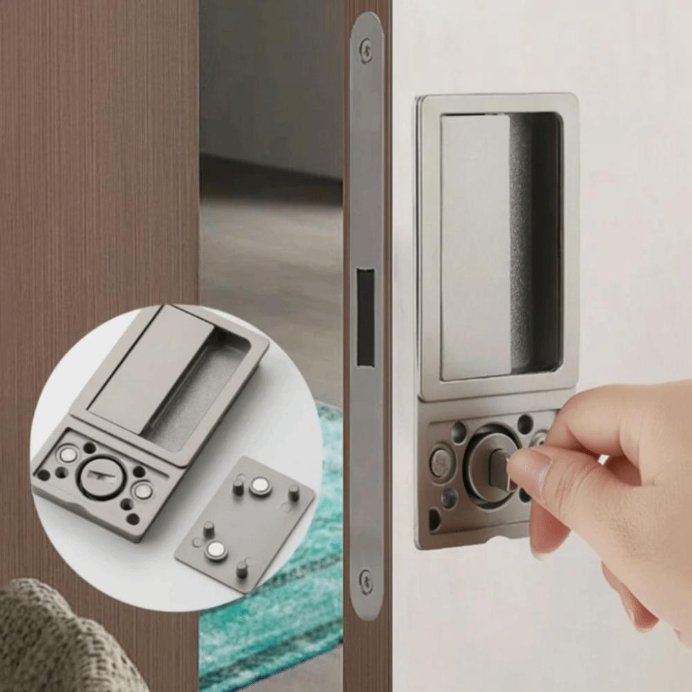 Serratura Magnetica per Porte Finitura Nera Linguetta Singola Maniglia Porta Invisibile Porte per Stanze