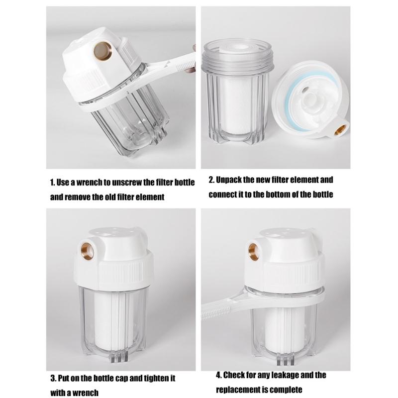 Bouteille Filtre Machine à Boire Robinet Eau Préfiltre Épaisse 5 pouces Transparente Bouteille Filtre Accessoires Purificateurs d'Eau