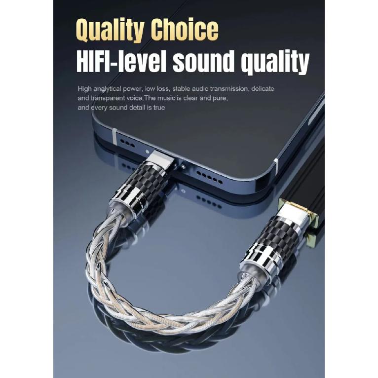 Hifi OTG Converter Type C Micro USB Headphone Adapter 4N Pure Silver Audio Amplifier Sound Card USB C Data Cable Earphone Type-C
