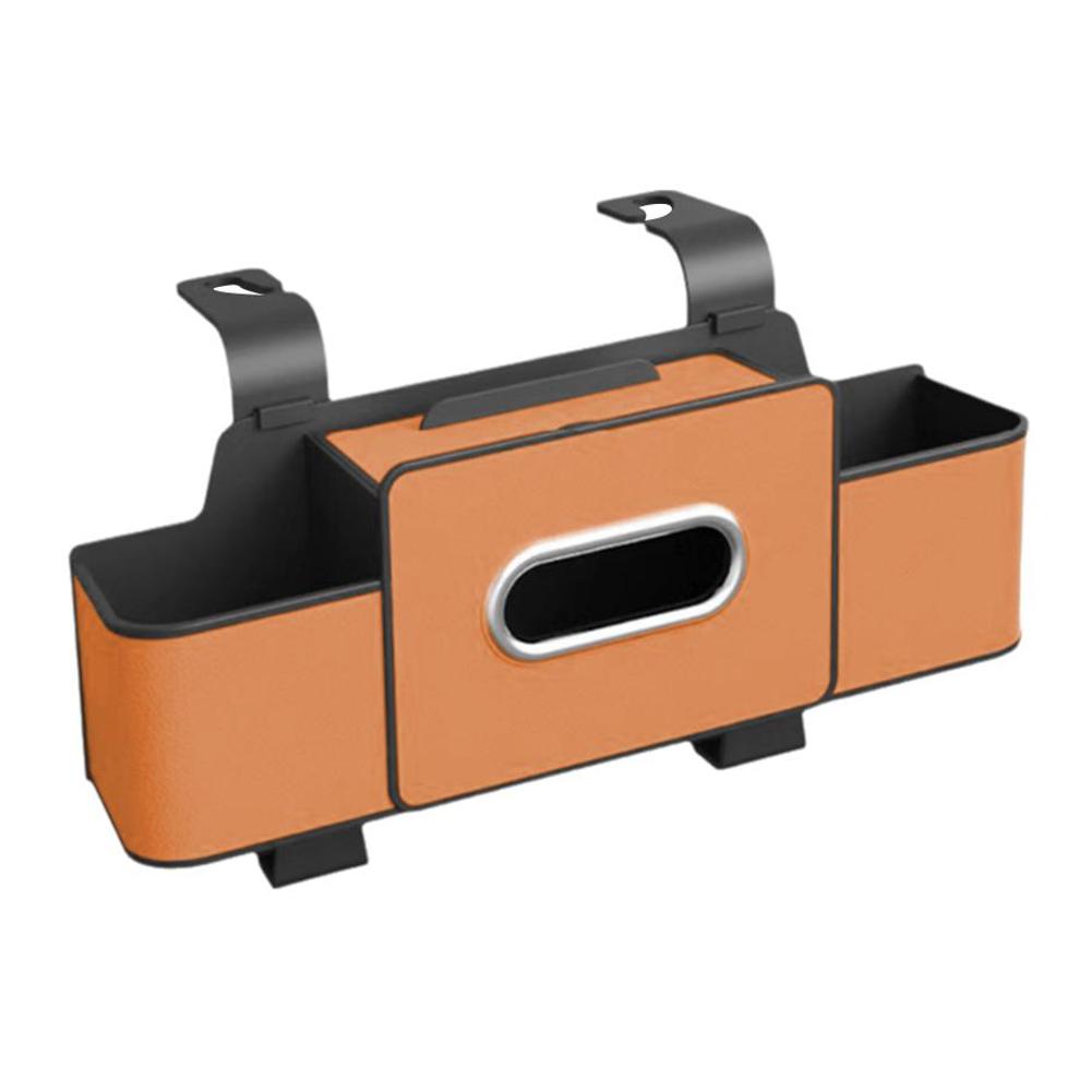 Car Seat Organizer with ABS Box & Tissue Holder. Double Storage for Snacks/Drinks. Easy Install, Durable Resin for All Cars