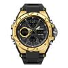 SANDA WR 50M Men's Multifunctional Dual Display Luminous Quartz Watch with Digital and Analog Timekeeping Durable Strap