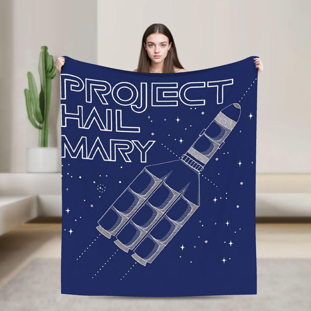 Project Hail Mary Poster Blanket Girls Flannel Bedding Throws For Living Room Soft Comfy Custom Quality Bedspread Gift Idea