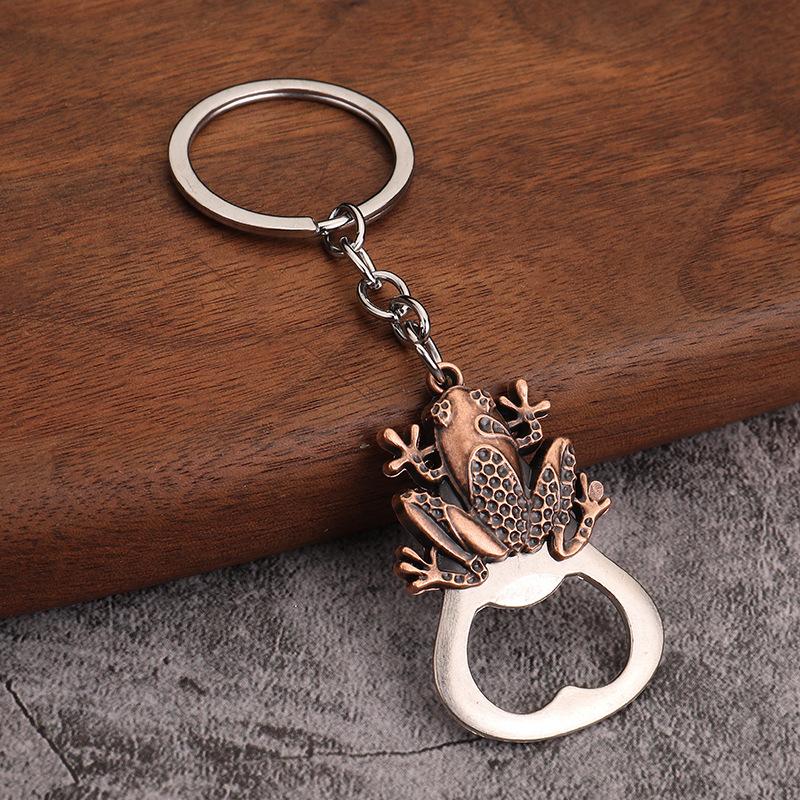 Lightweight Metal Bottle Opener Keychain Frog Wolf Turtle Lion Shape Mini Pocket Beer Opener Suitable for Outdoor Picnic