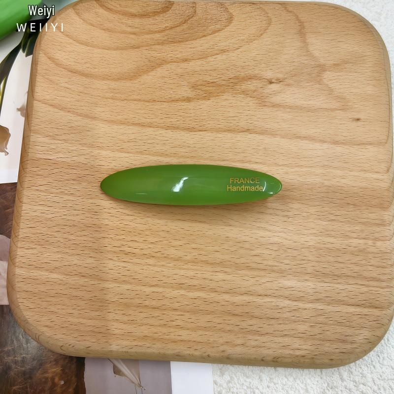 French Retro Oval Acetate Hair Clip - Water Drop Shape Bangs Accessory