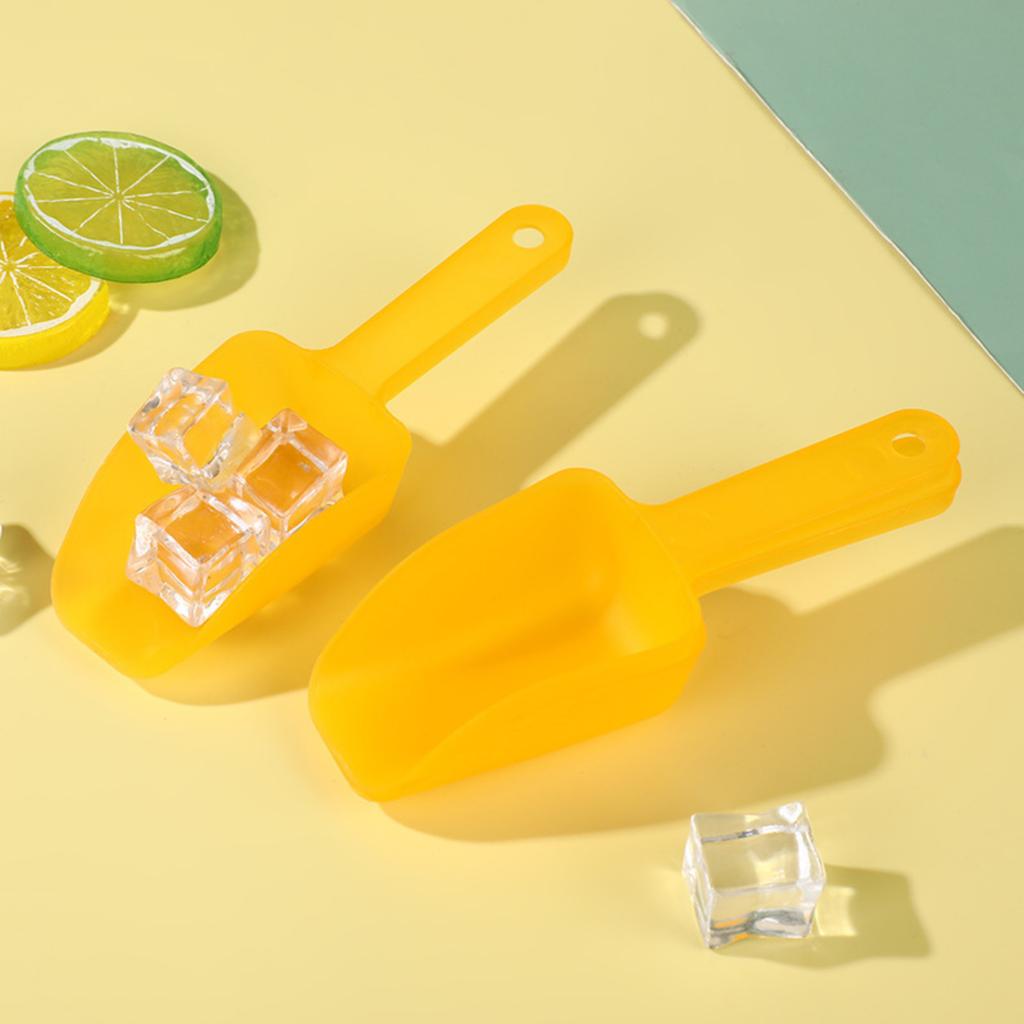Kitchen Frosted Plastic Ice Scoop Durable Multi-Purpose Small Ice Shovel with Comfortable Handle for Household and Commercial Use