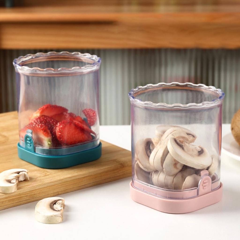 Kitchen Utensils Fruit Slicer Cup Stainless Steel Push Plate Fruit Vegetable Cutter Quickly Making Salad Bowl Supplies
