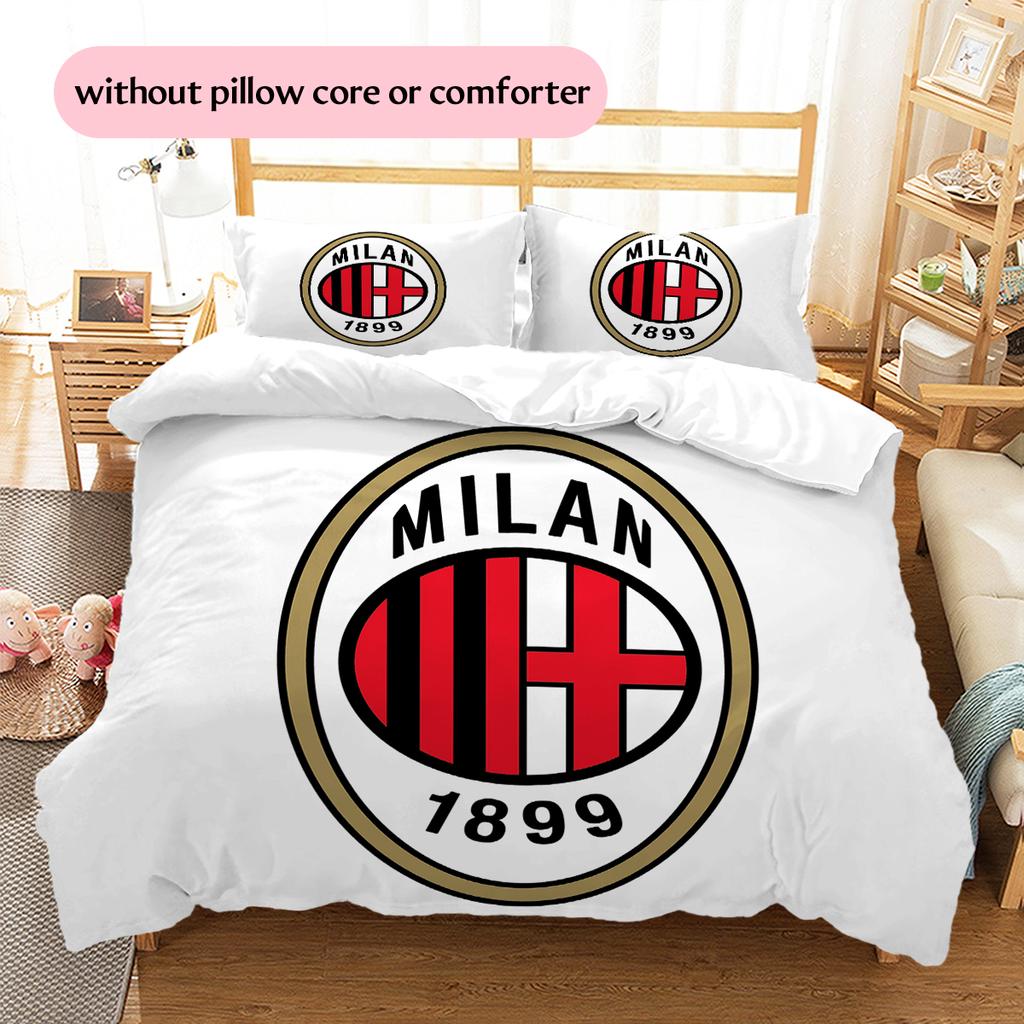 AC Milan Pattern Bedding Home Decoration Birthday Gift (1 * duvet cover + 2 * pillowcase, without core)
