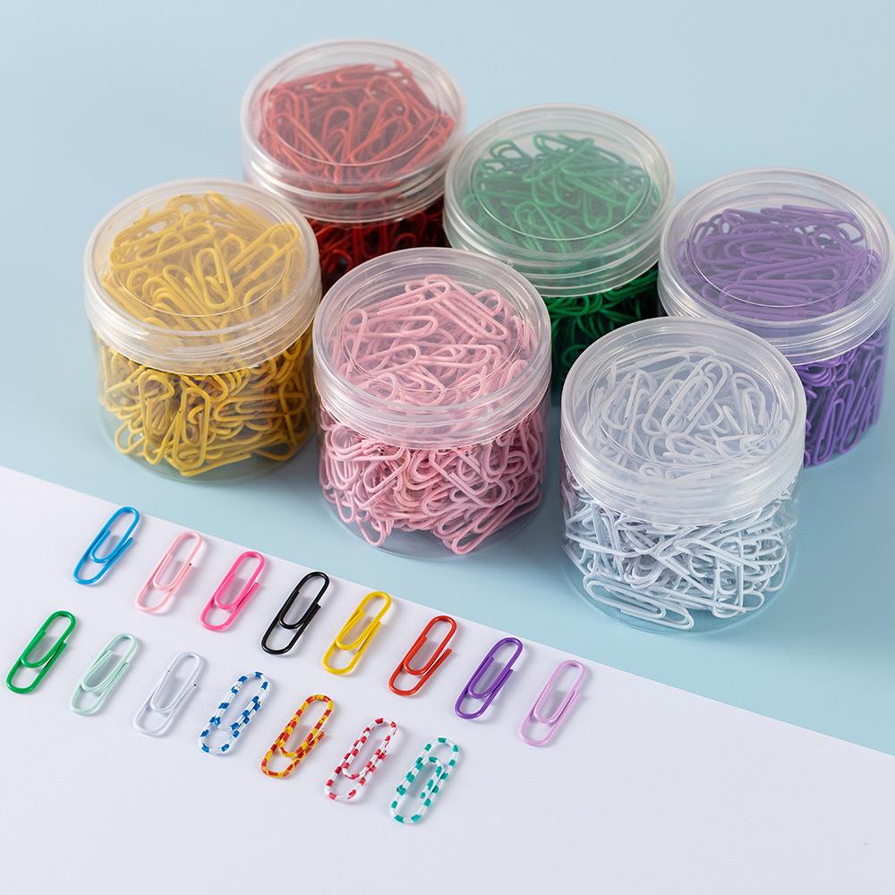 28mm Colored Nickel-Plated Anti-Rust Binder Clips and Paperclips in a Barrel Pack - Creative Office Stationery Bookmarks for Documents