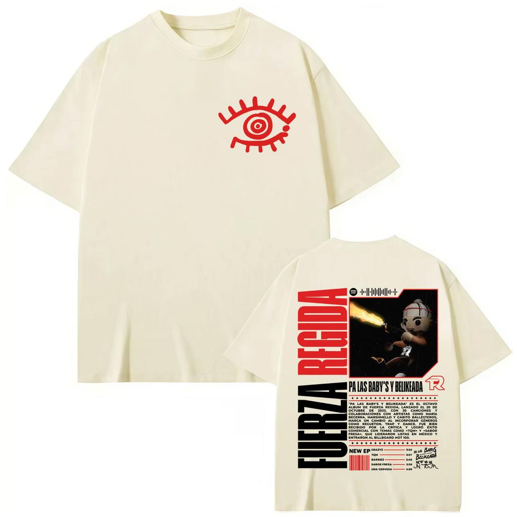 Fuerza Regida Album Merch T-shirts Men Women High Quality Fashion Oversized T-shirt Summer Cotton Short Sleeve T Shirts