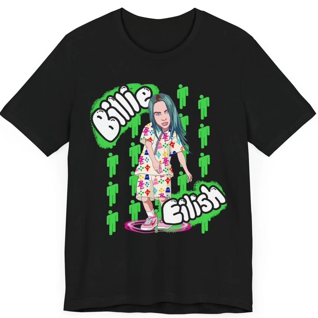 Billie Eilish Creativity Tour Graphics 100Cotton Shirt Unisex Y2k Hiphop 2026 Summer Mens Oneck Short Sleeve Tshirt Fan Gift
