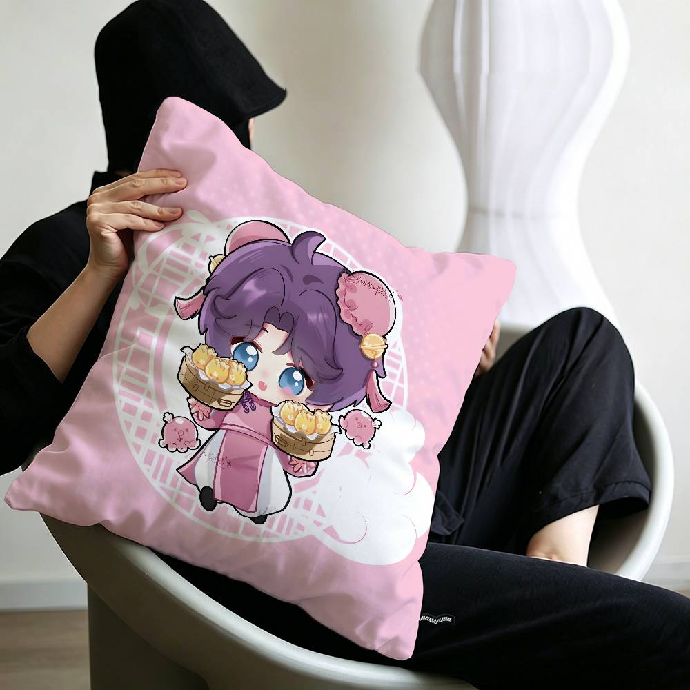 cute Love and Deepspace Sylus chibi art Personalized picture text home decorative pillows Household Gifts 45x45cm