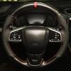 For Honda Civic 10 2016- CRV CR-V 2017- Clarity 2016-2018 Black  Leather Carbon fiber Car Steering Wheel Cover