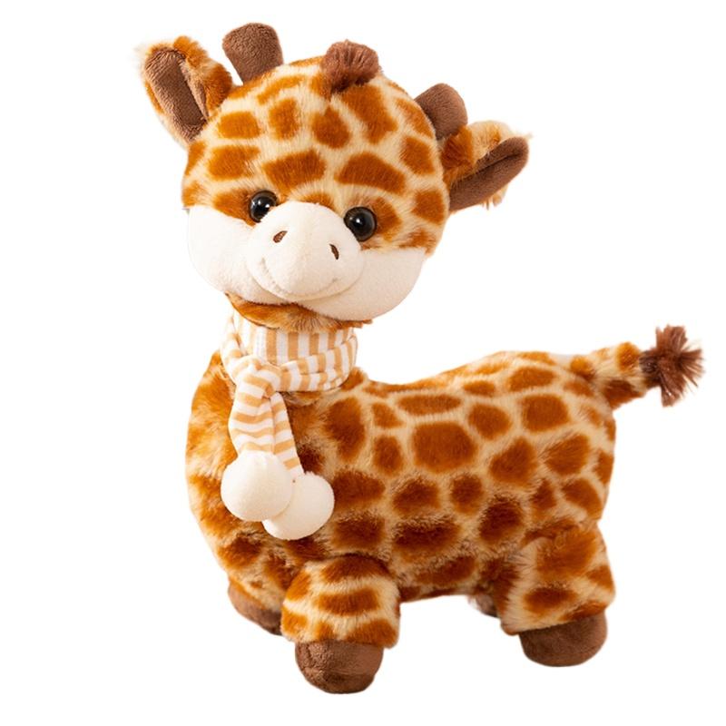 

Simulation Giraffe Plush Toys Stuffed Animal with Scarf Room Decoration My Little Giraffe Accompany Sleep Toy for Birthday Gifts 30cm жирафовий