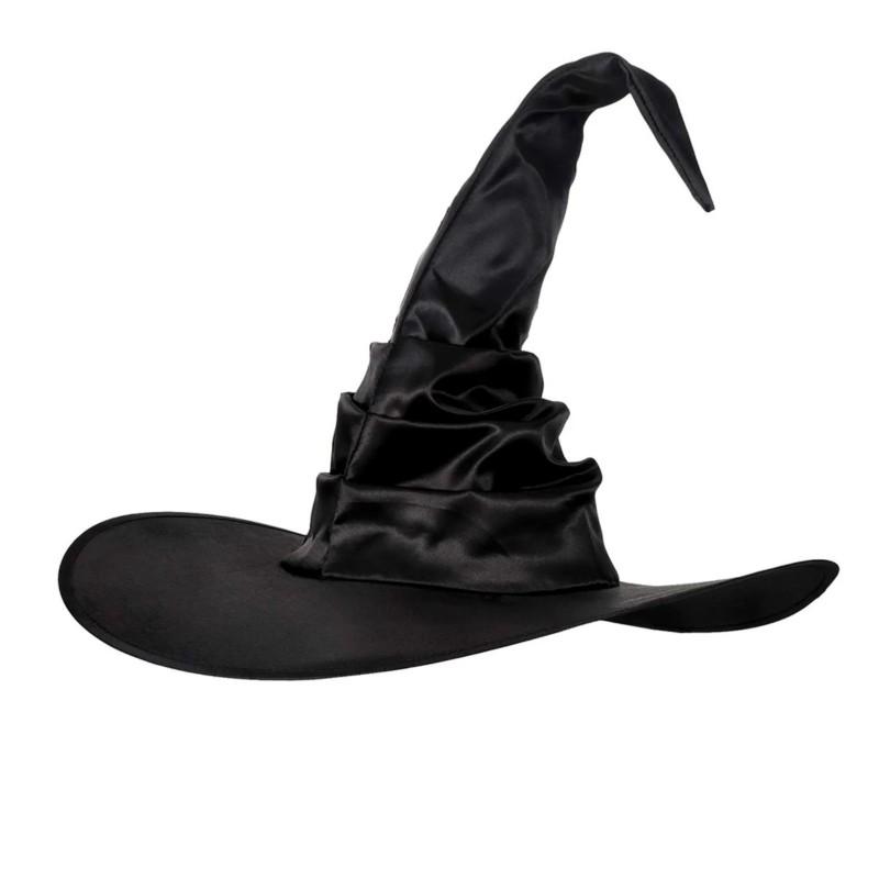 

Хэллоуин Складная черная шляпа ведьмы-волшебника для вечеринки, костюм для косплея, головной убор, колпак дьявола, реквизит, украшение для взрослых женщин, мужчин, праздничные шляпы