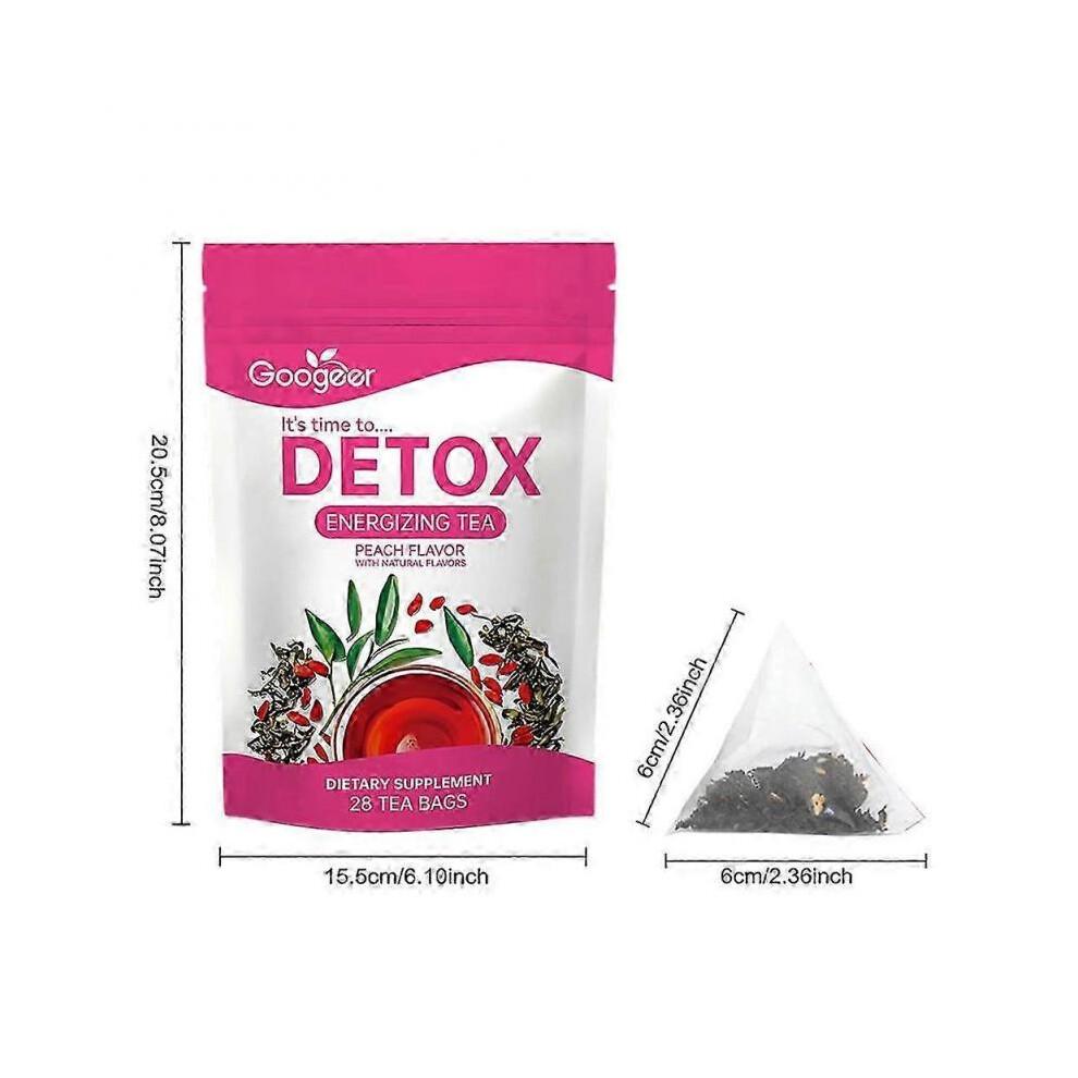 (3 Bags) Detox Energizing Tea Peach Flavored Digestive Health Tea For Gut Cleansing For Adults Teens for Adults Teens, Gut Health & Energy