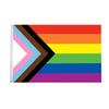 Stock All Inclusive Progress 3x5ft Polyester Big Rainbow Lesbian LGBT Gay Pride Flag Waterproof Lightweight