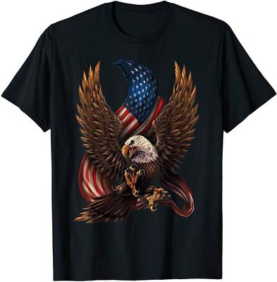 Camiseta unisex con diseño patriótico americano con águila y bandera