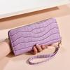 Versatile Crocodile Pattern Clutch: Multi-Functional Card Holder & Large Capacity Zipper Bag