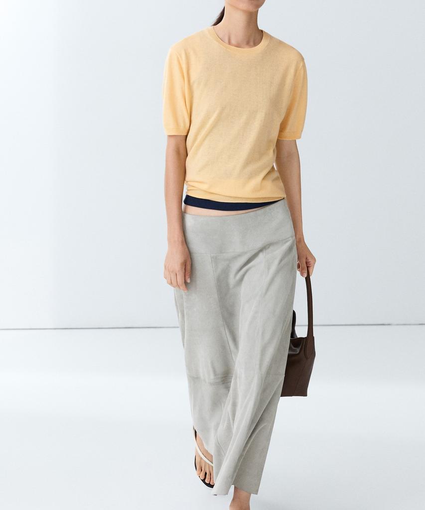 Masimodutti Wool Blend Short Sleeve Knit Sweater