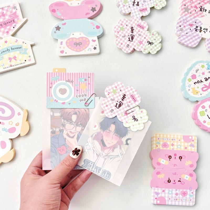 40pcs/set Cartoon DIY Decor Photocard Paper Kawaii Creative Design Bow Butterfly Photocard Package Holder Student Supplies