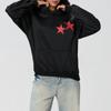 Women's Fall Fashion Hoodies Star Print Long Sleeve Hood Loose Fit Fleece Sweatshirt