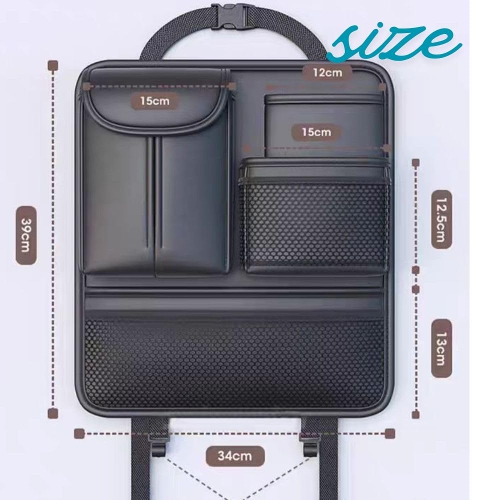 Car Seat Back Storage Large Easy Black One+lifestyle Pocket, Multifunctional, Capacity, Installation,