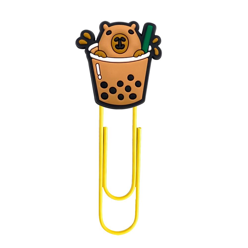 Creative Capybara Cartoon Bookmark - Colorful DIY Office Paperclip
