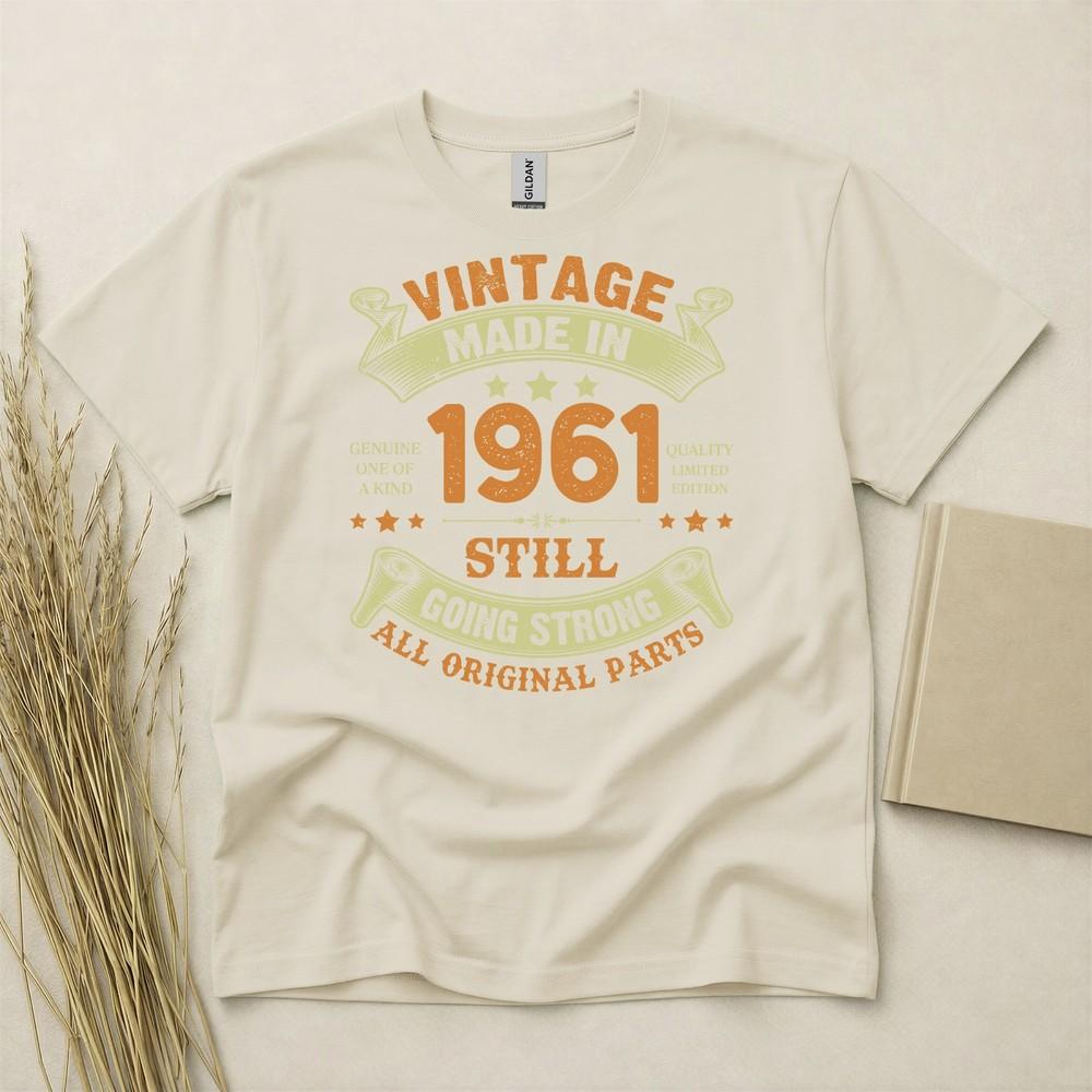 65th Birthday Tshirt Born In 1961 65 Years Old Gifts All Original Parts Vintage
