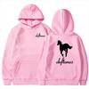 Men's Spring and Autumn New Deftones White Horse Printed Hoodie Fashion Trend Long Sleeve Loose Sports and Leisure Sweatshirt