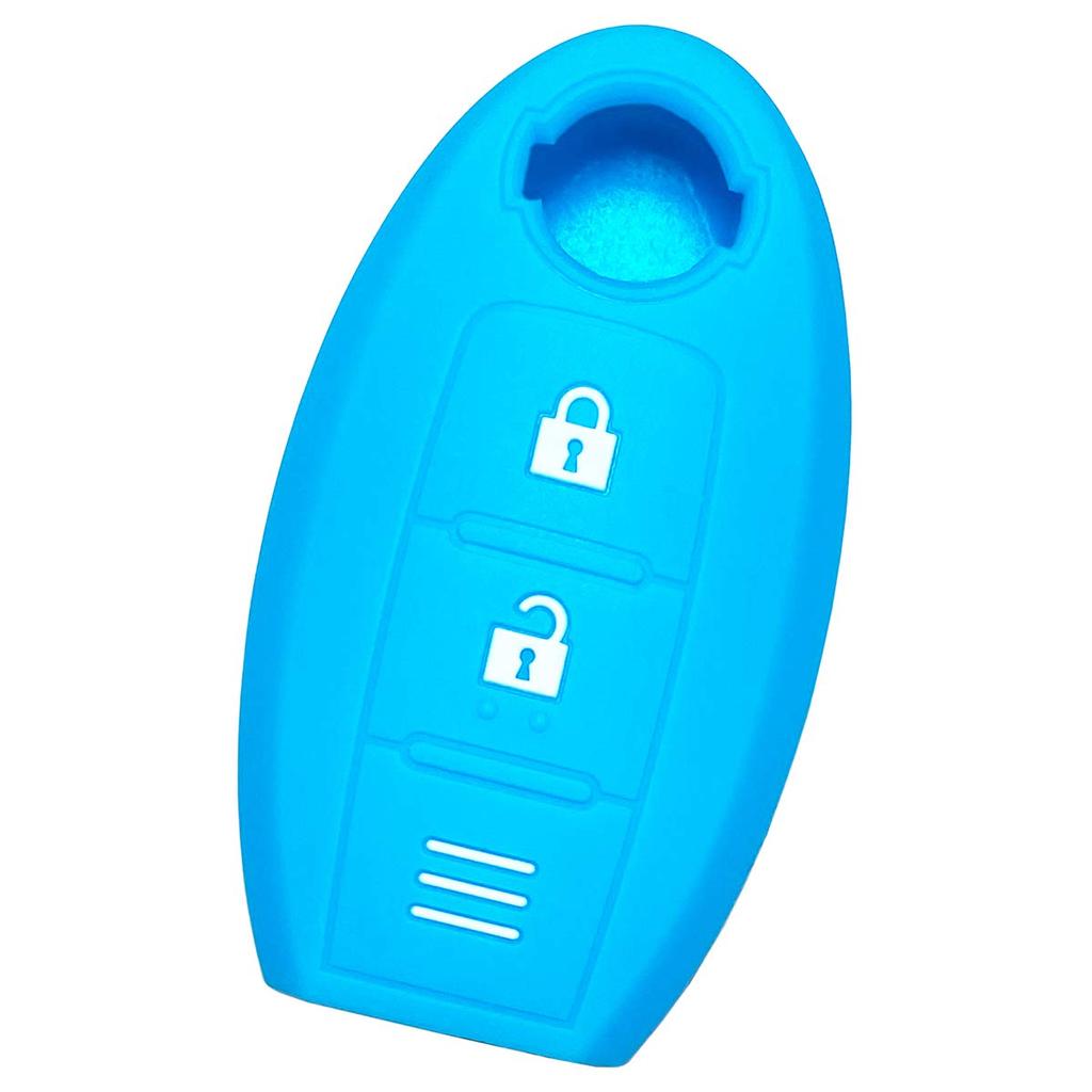 [IKT] Silicone Cover for Nissan Car Intelligent Key 2 Buttons Sky Blue / Notebook