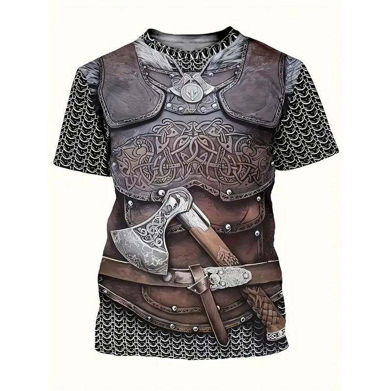 

XXS-6XL футболка больших размеров для мужской одежды с 3D-принтом и рисунком брони, круглым вырезом, короткими рукавами, футболки для мужчин, винтажная футболка для косплея L