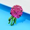 Rhinestone Pitaya Jellyfish Brooches For Women Fruit Pin Enamel Fashion Jewelry High Quality New Arrival